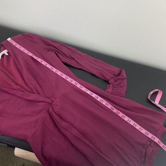 Revolve Lovers + Friends Women's Mini Dress Size S Raspberry Long Sleeve Twist - Picture 9 of 10